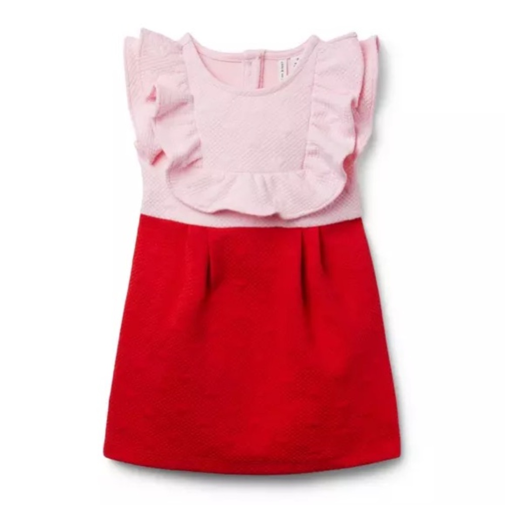 Janie and Jack Quilted Heart Colorblocked Dress